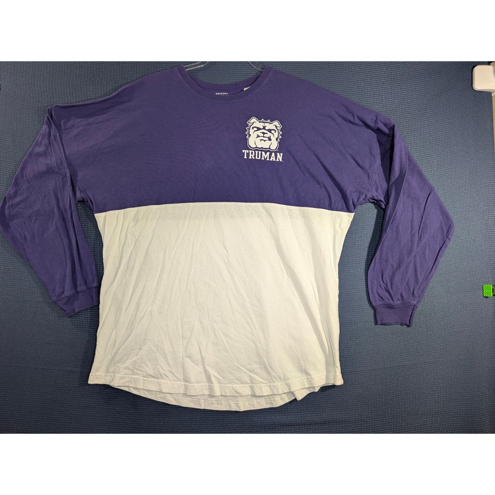 Truman State University Bulldogs Spirit Jersey Purple White Long Sleeve Shirt